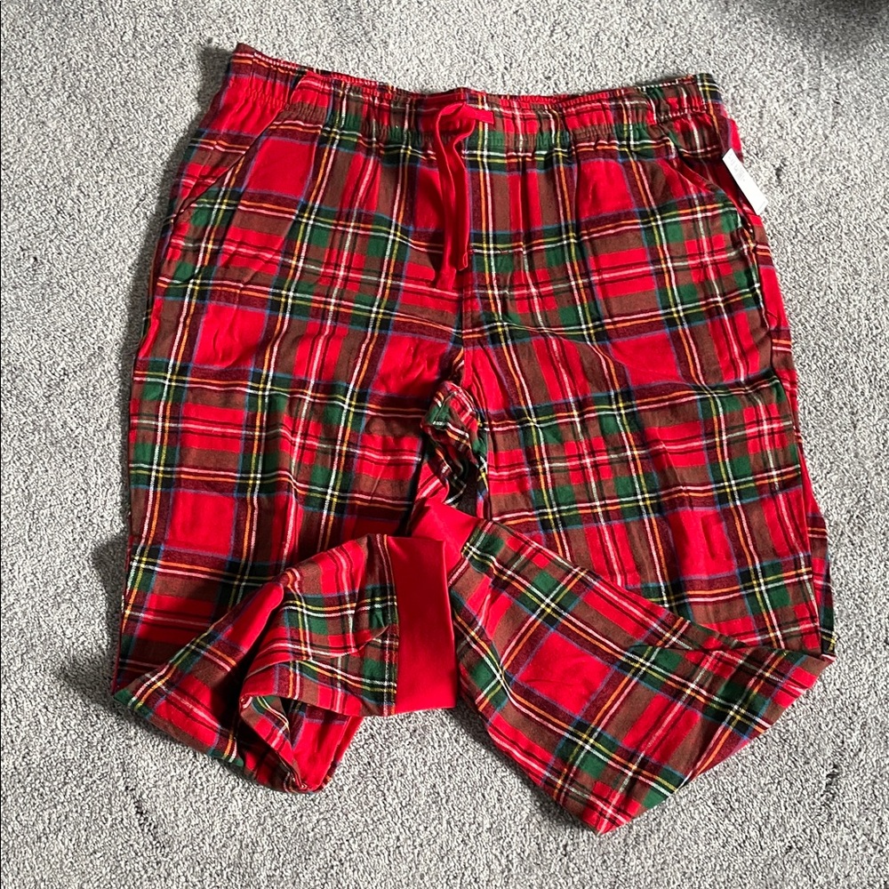 Plaid Red and Green Mens pajama pants